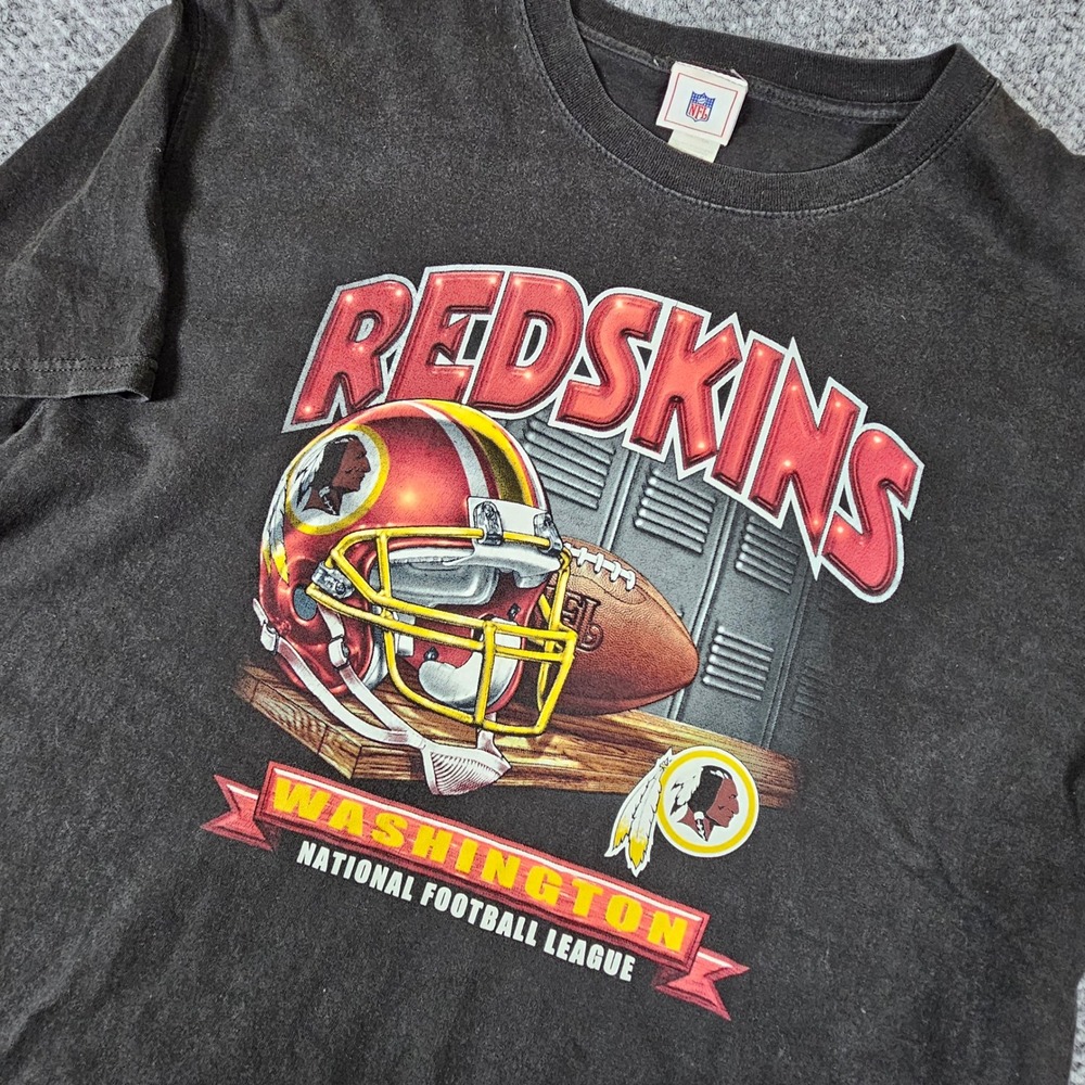 Vintage NFL Washington Redskins T-Shirt Mens XL Black‎ Graphic Tee Football 90s